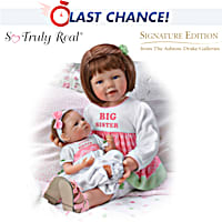 A Sisters Love Child And Baby Poseable Vinyl Doll Set