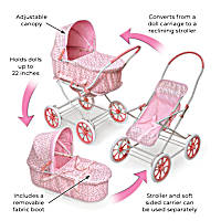 Convertible doll stroller top
