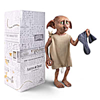 HARRY POTTER DOBBY THE HOUSE ELF Hand-Painted Poseable Portrait Figure  Featuring Cotton Pillowcase Outfit With Sock