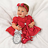 My First Christmas Gianna Lifelike Baby Doll With Custom Red Satin