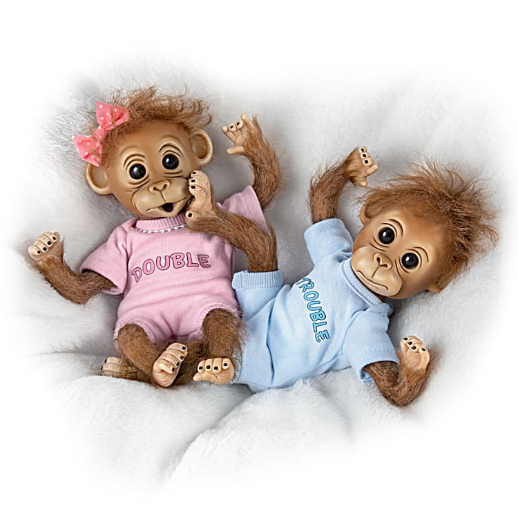 Ashton drake twin sale monkeys