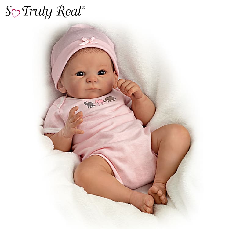 So Truly Real Little Baby Girl Vinyl Baby Doll Weighted To Feel