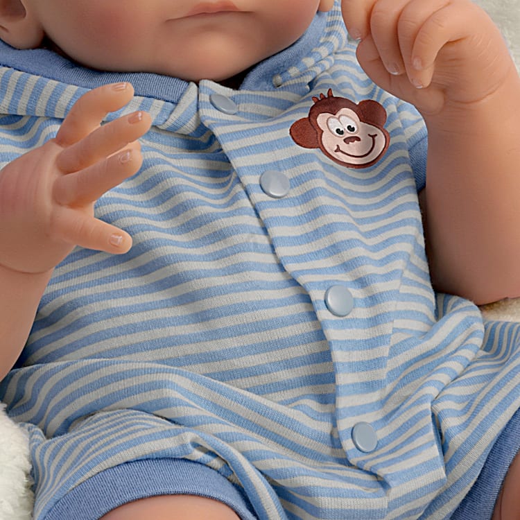 So Truly Real Little Buddy Vinyl Baby Doll Weighted To Feel Like A Newborn  With Magnetic Pacifier