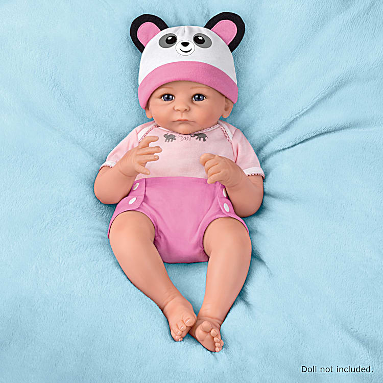 Animal Hats And Reversible Diaper Cover Baby Doll Accessory Set