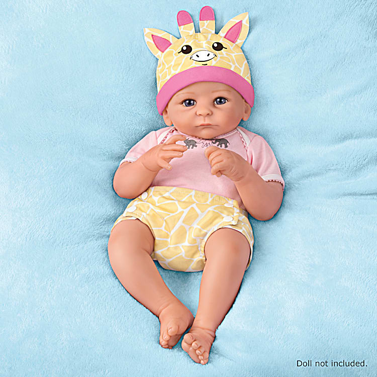 Animal Hats And Reversible Diaper Cover Baby Doll Accessory Set