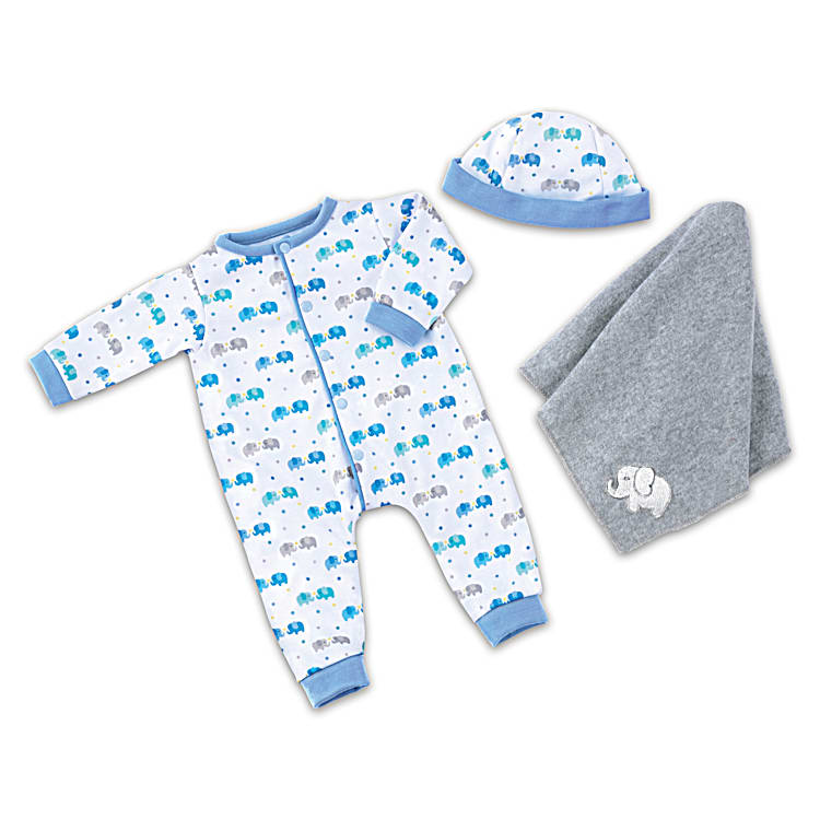 Custom Designed Elephant Print Sleeper And Fleece Snuggle Blanket