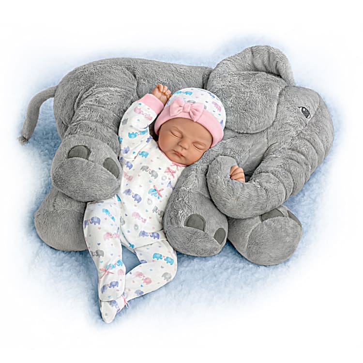 Violet Parker So Truly Real Elle Baby Doll With Peanut Plush Elephant
