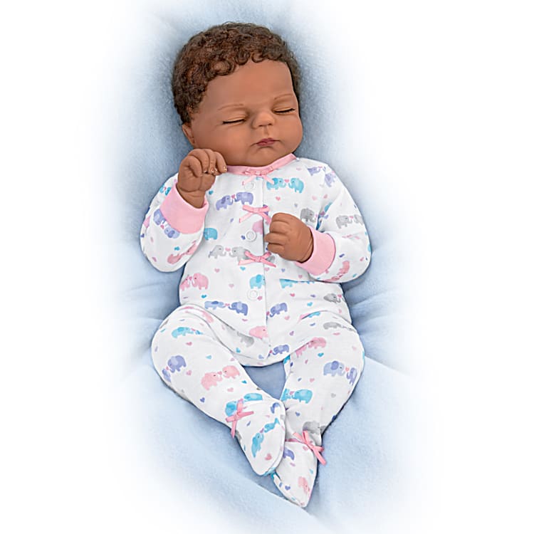 Nia Baby Doll And Peanut Plush Elephant Set