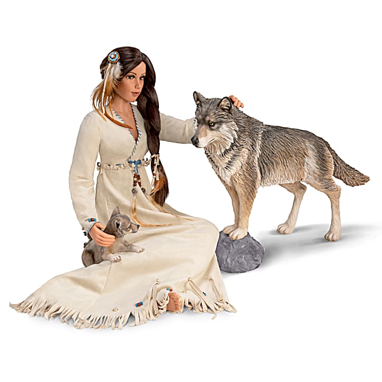 Maiden Of The Wolf Moon 21 Tall Illuminated Portrait Doll That