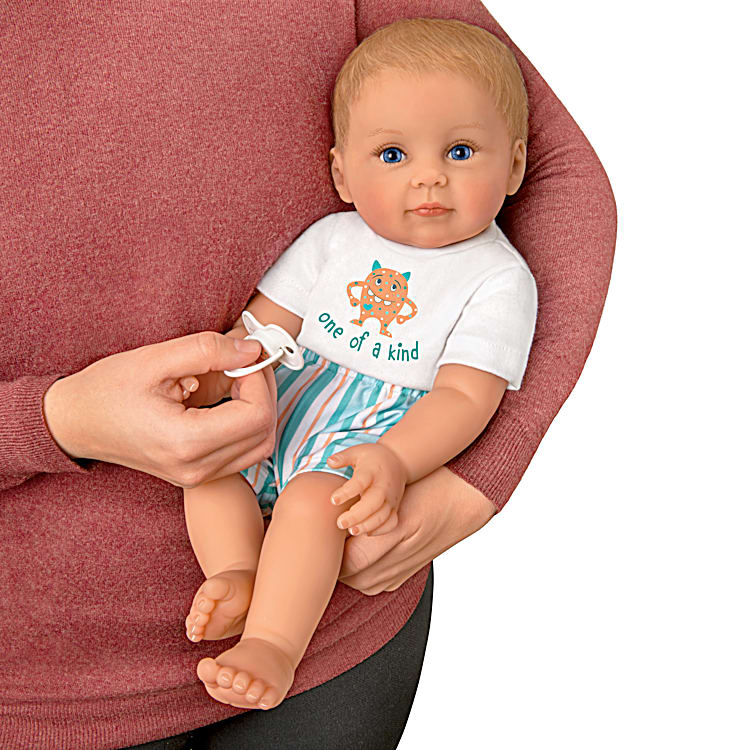 Soft doll with magnetic pacifier hotsell