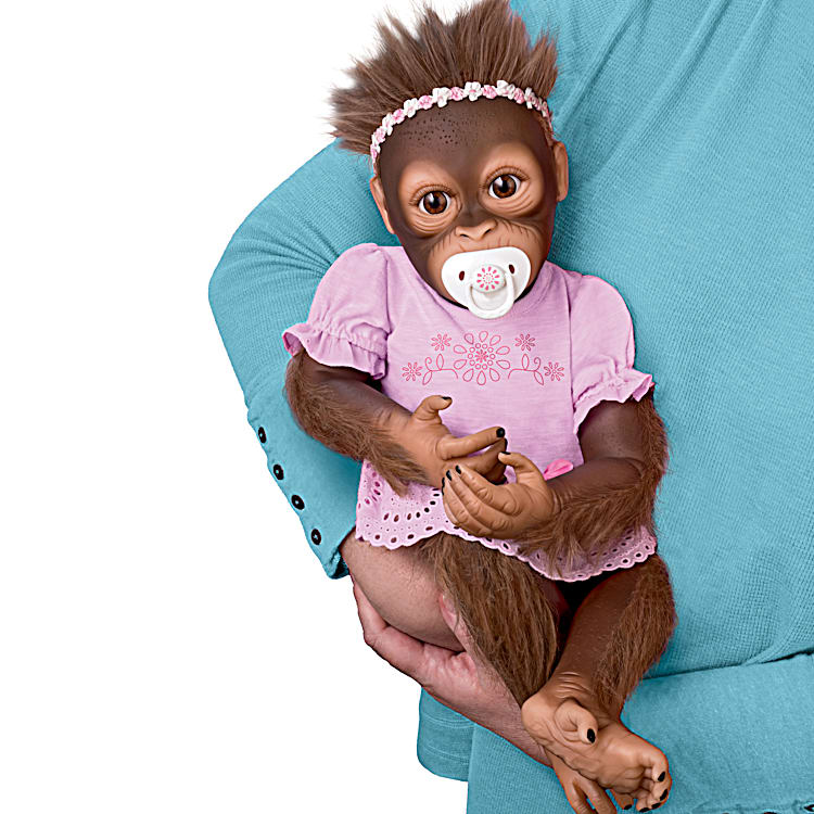 So Truly Real Cooing Cora Vinyl Baby Monkey Doll With Custom
