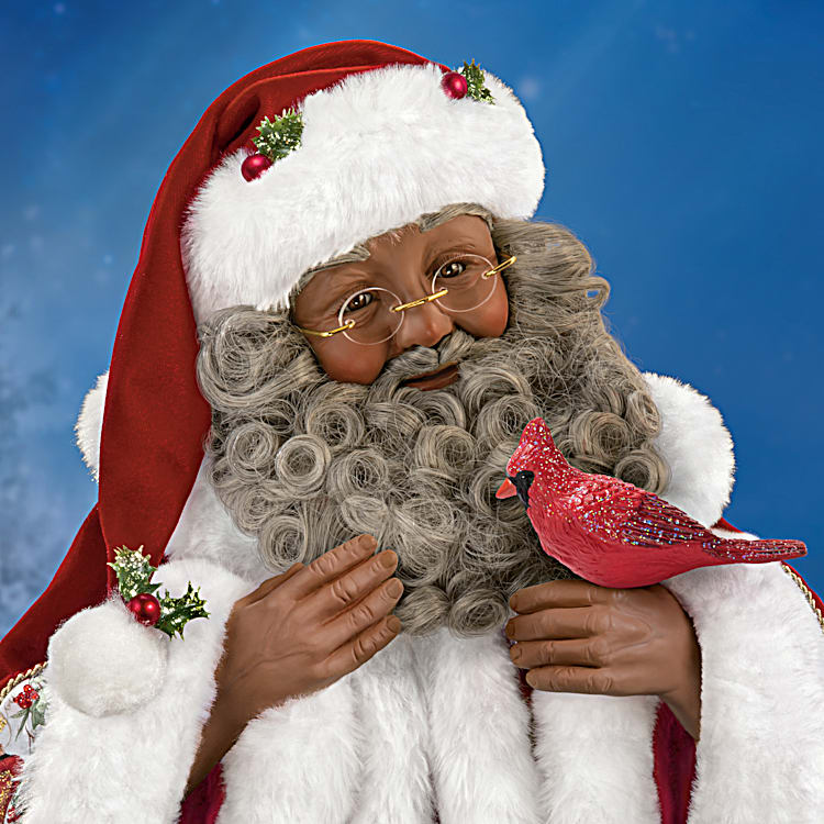 Winter Blessings 23 Tall Hand-Painted Santa Doll By Doll Artist