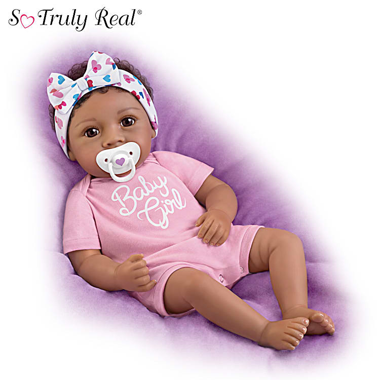 So Truly Real Little Baby Girl Vinyl Baby Doll Weighted To Feel