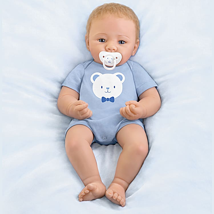 So Truly Real Little Buddy Vinyl Baby Doll Weighted To Feel Like A Newborn  With Magnetic Pacifier