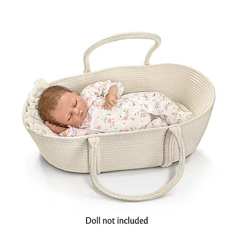 Moses Basket - no. 01 - Neutral - Black Handles – Petit Filippe