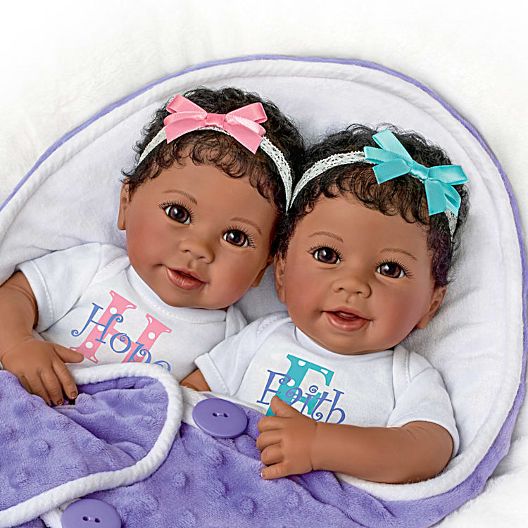 So Truly Real Hope And Faith Realistic Twin Baby Doll Set