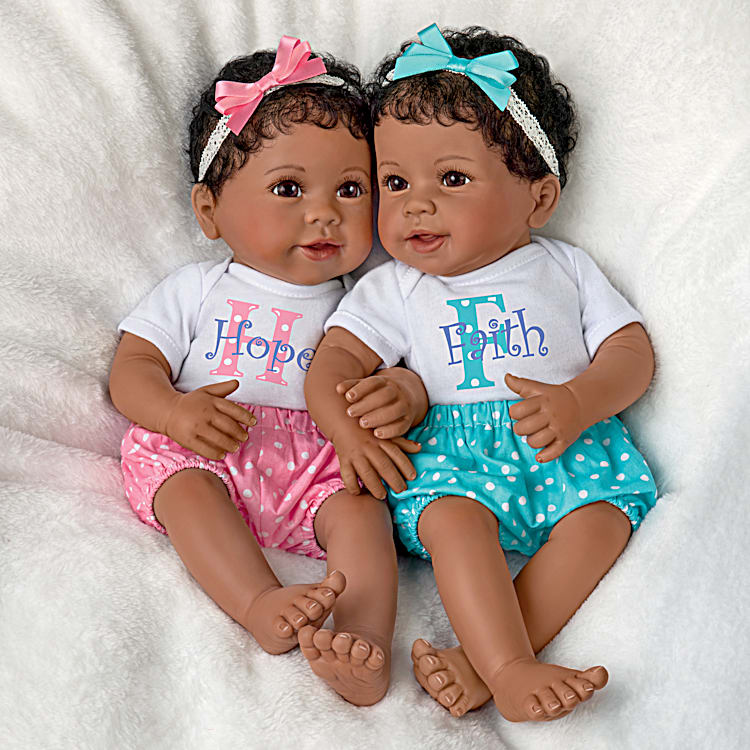 So Truly Real Hope And Faith Realistic Twin Baby Doll Set