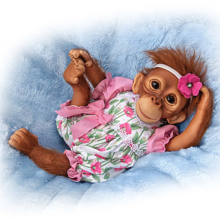 So Truly Real Precious Poppy Lifelike Monkey Doll Featuring Hand