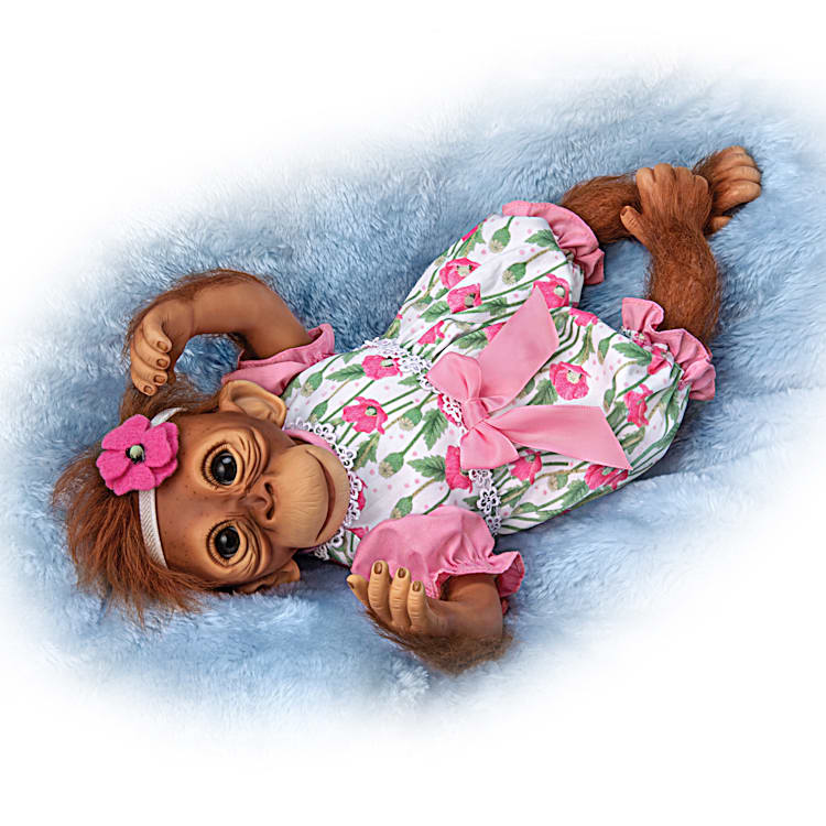 So Truly Real Precious Poppy Lifelike Monkey Doll Featuring Hand