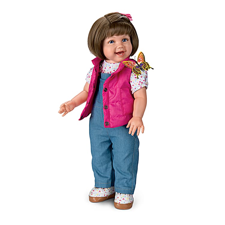 22 Tall Child Doll With Custom 5-Piece Outfit Featuring A Pink
