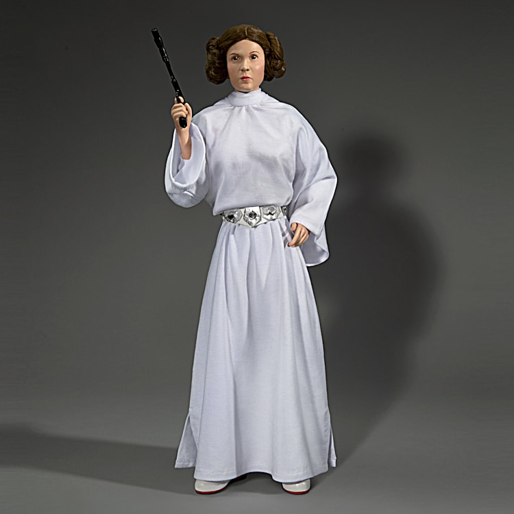 STAR WARS Hand-Painted Princess Leia Portrait Figure With Wig Hair