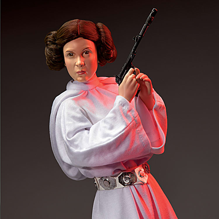 STAR WARS Hand-Painted Princess Leia Portrait Figure With Wig Hair  Fashioned Into Her Bun Hairstyle