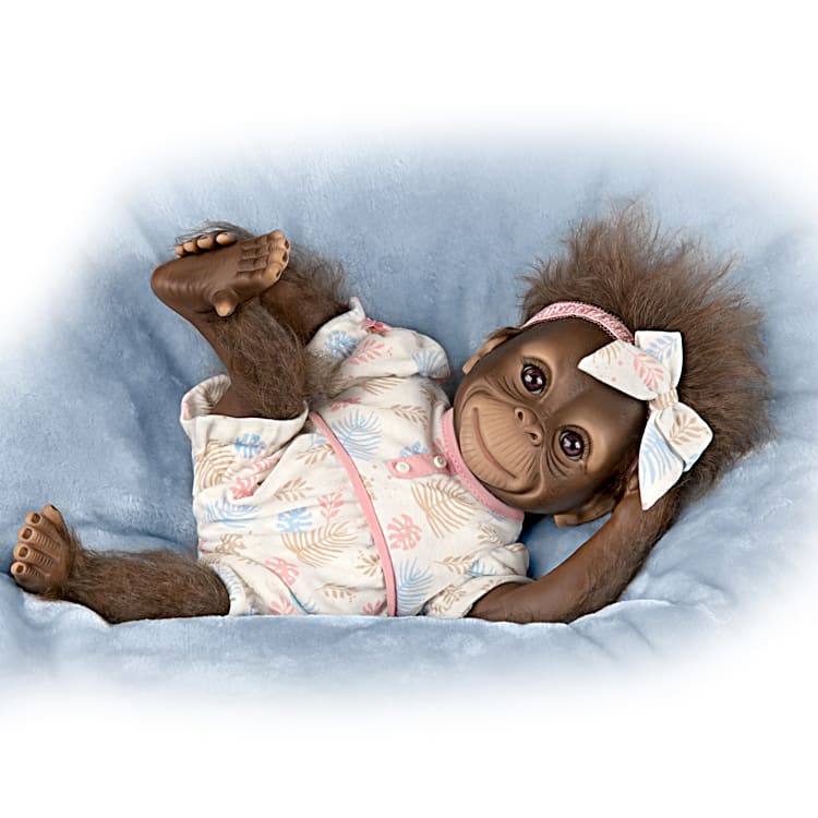 So Truly Real Keiko Lifelike Monkey Doll With Hand Applied Mohair