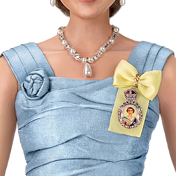 Catherine Princess Of Wales Portrait Doll Wearing A Gown Inspired By An Alexander McQueen Gown She Wore To A State Banquet