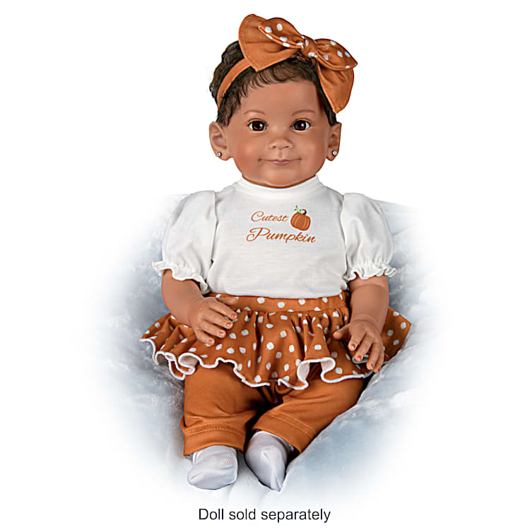 Pumpkin-Themed 4-Piece Baby Doll Ensemble By Designer