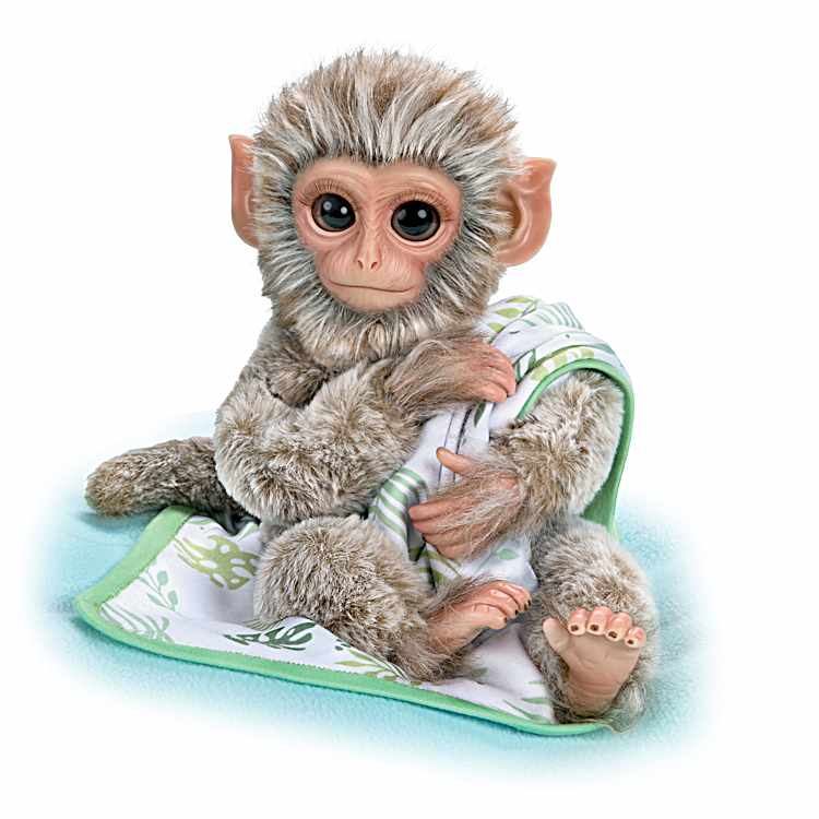 12 Borneo Southern Pig-Tailed Macaque Monkey Doll With Realistic