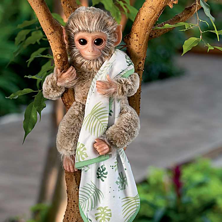 12 Borneo Southern Pig-Tailed Macaque Monkey Doll With Realistic
