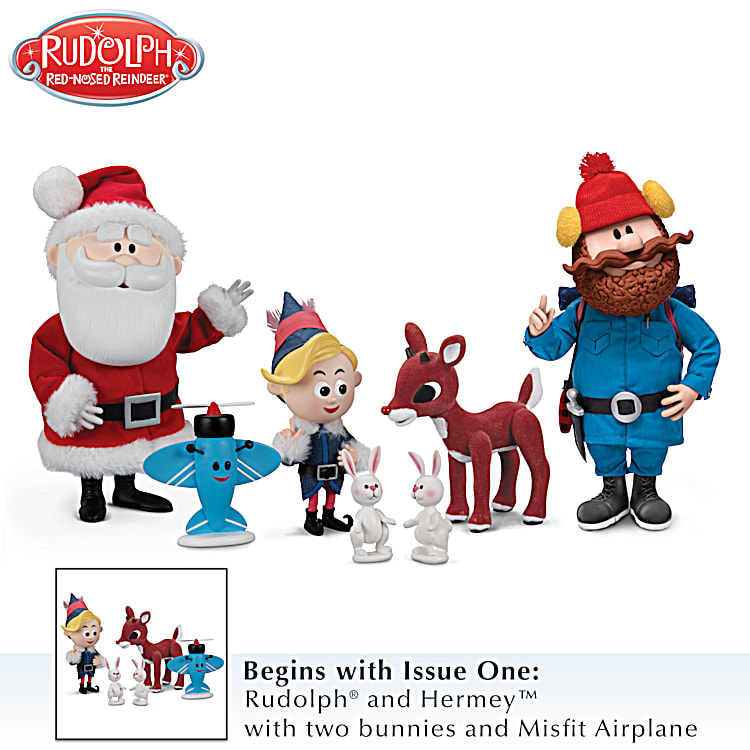 Rudolph The Red Nosed Reindeer Poseable 1 1 Scale Hand Painted Figures With Fabric Costuming