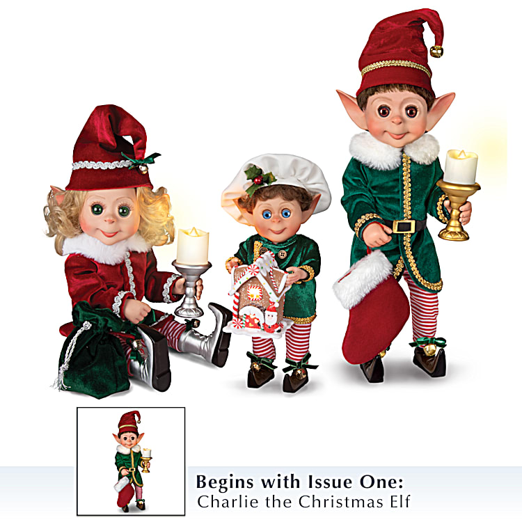 Charlie The Christmas Elf 14 Tall Poseable Doll Featuring An Elaborate  Fabric Costume With Illuminating Candle