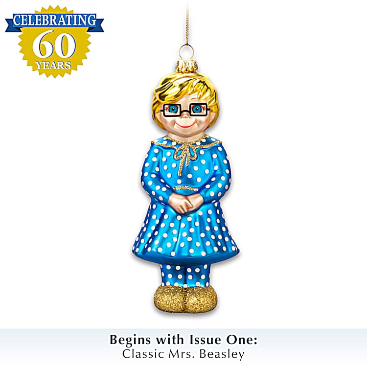 Glass Ornament Collection With A Classic Mrs. Beasley, A Rock-A