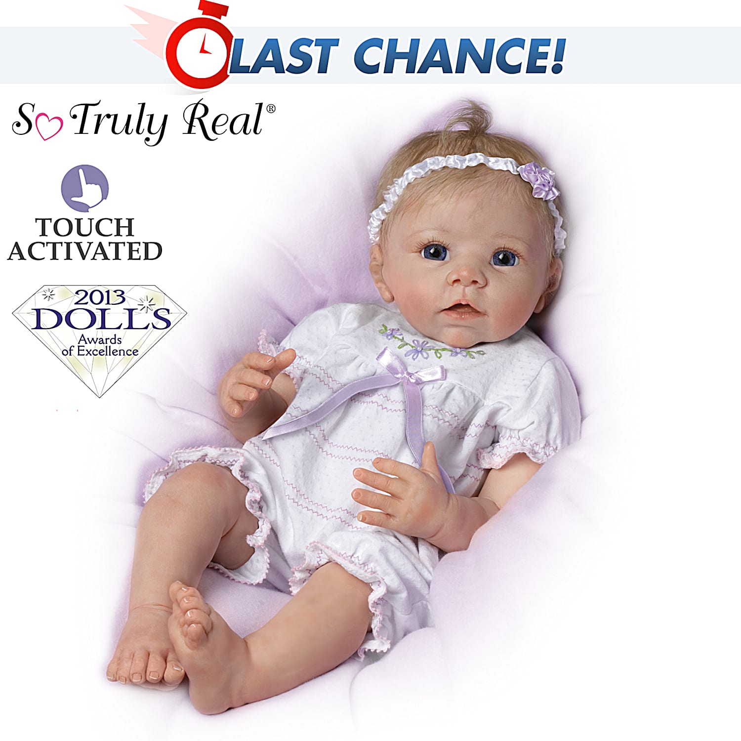 TrueTouch Authentic Silicone Little And Lovely Gabrielle Lifelike Baby Doll