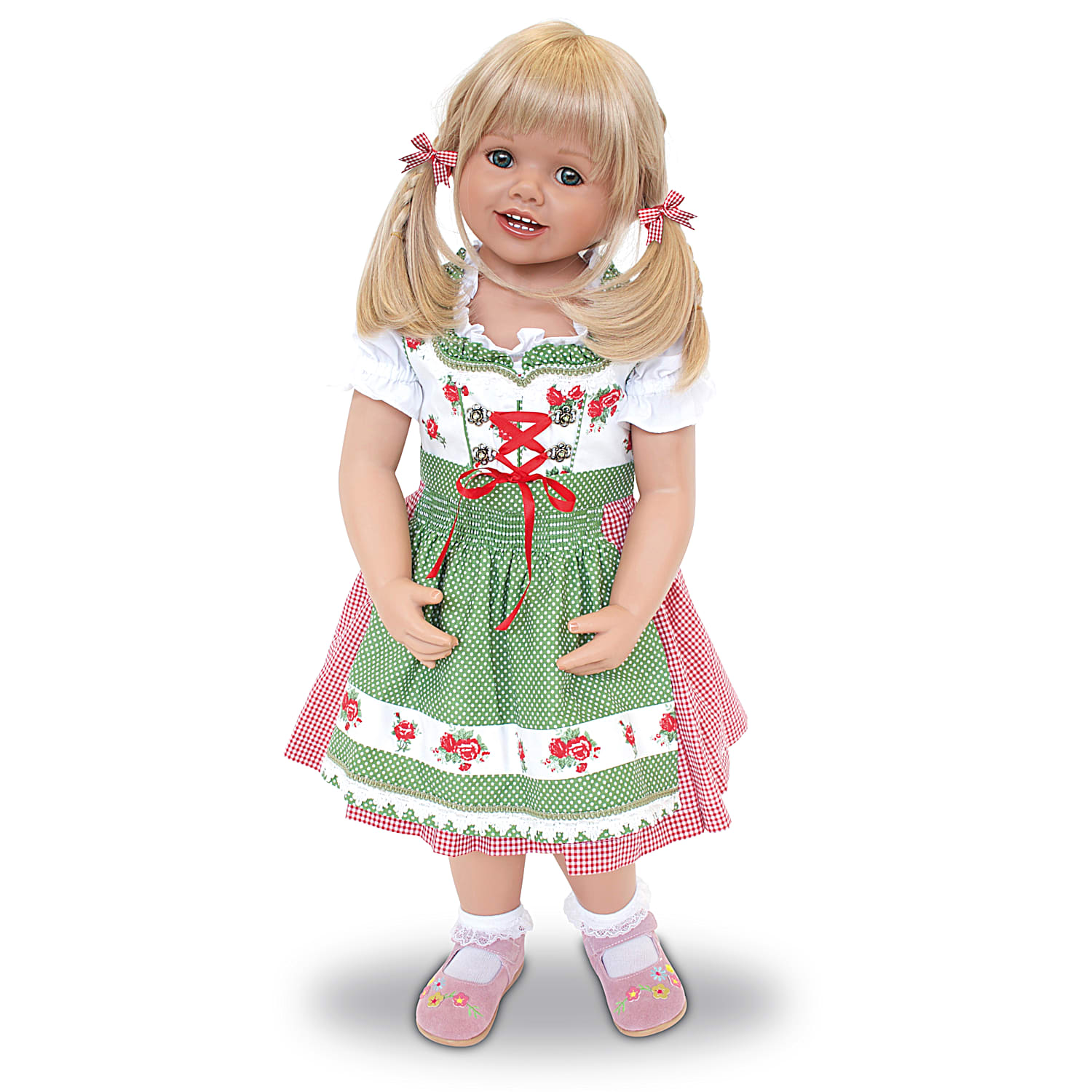 Louisa Lifelike Child Doll Wearing An Authentic Bavarian Costume