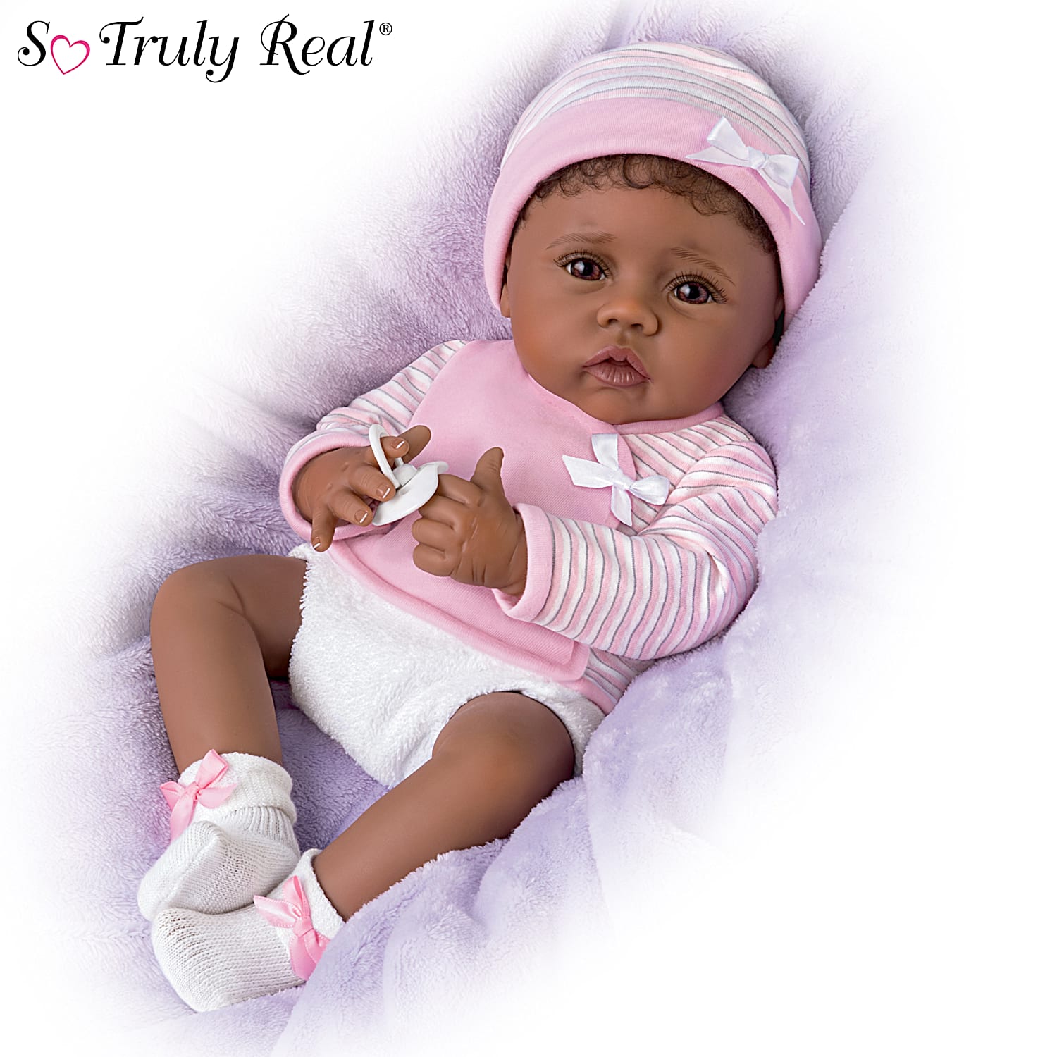 The Ashton - Drake Galleries So Truly Real Little Buddy Vinyl Baby Doll Weighted to Feel Like A Newborn with Magnetic Pacifier