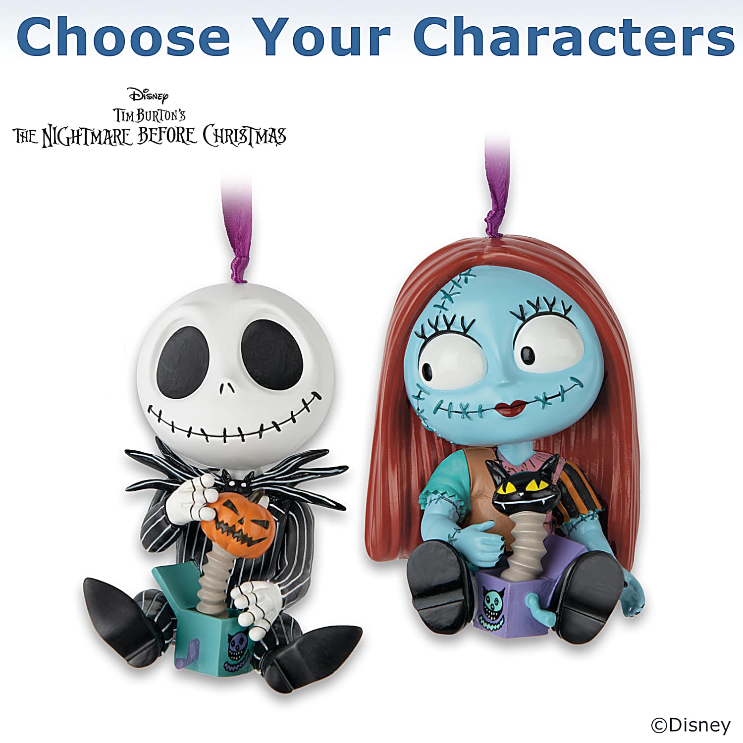 Disney Tim Burtons The Nightmare Before Christmas Ornaments With Characters  Reimagined As Tots, image size:1500x1500