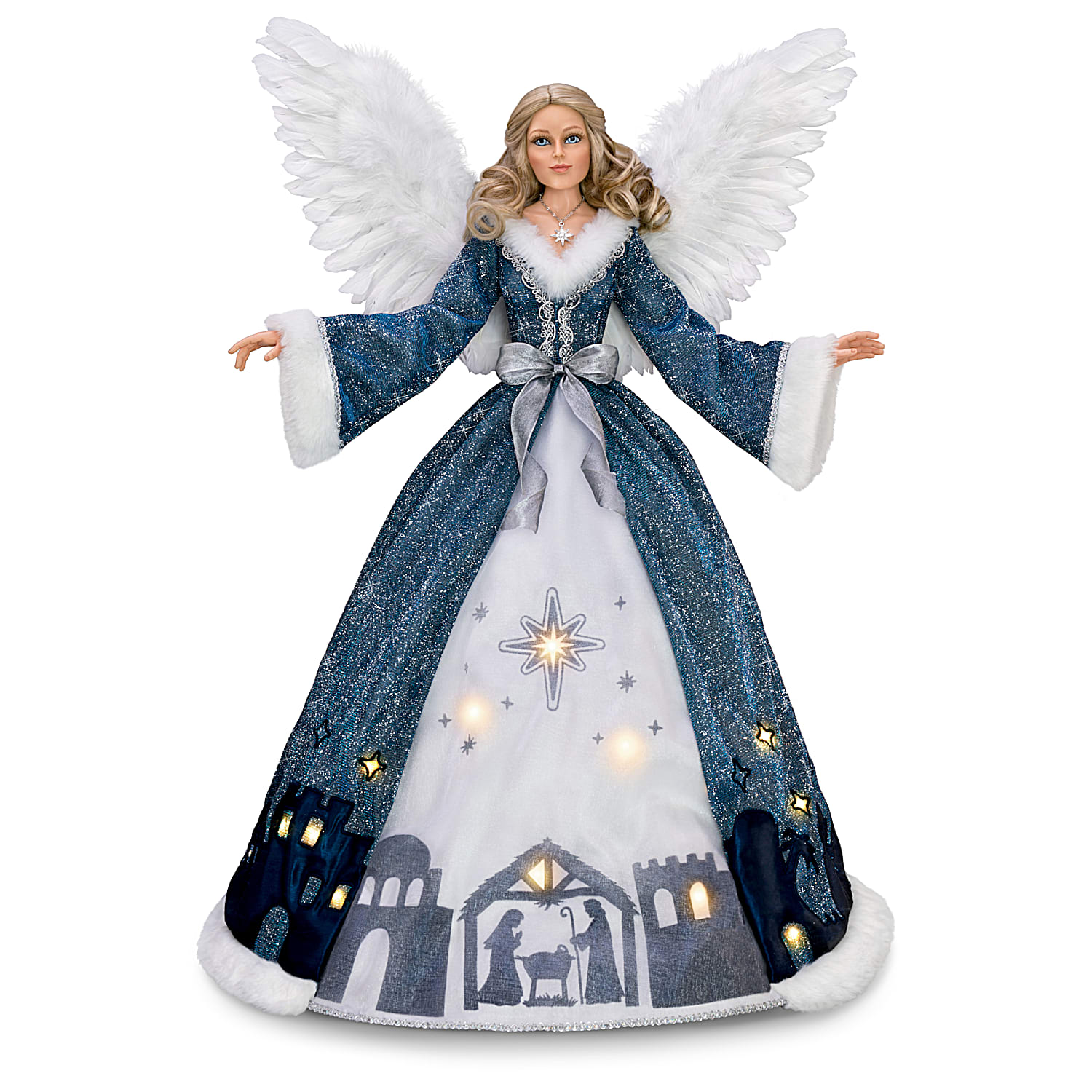 Little Town Of Bethlehem 2 Tall Musical Angel Portrait Doll