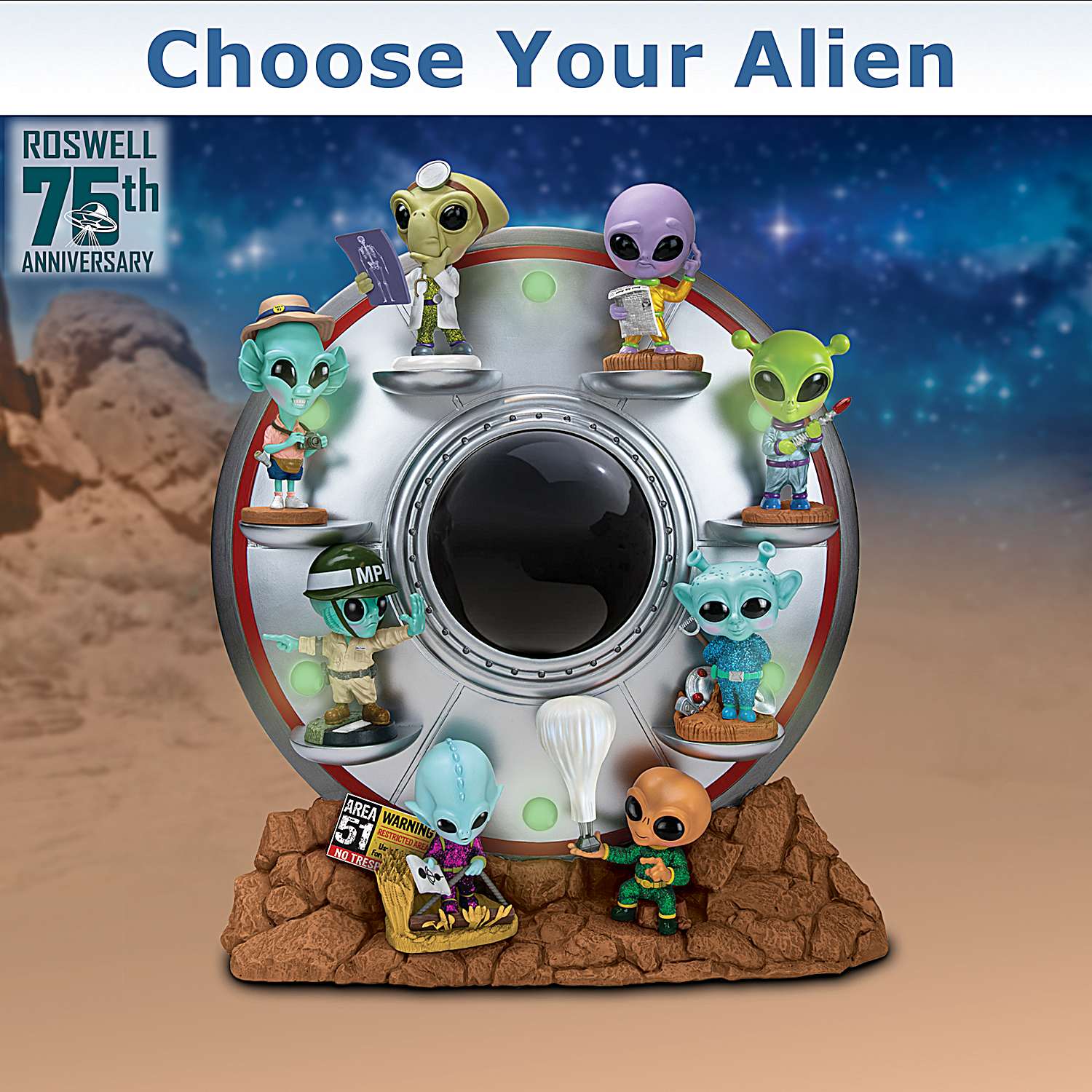 3.5 Tall Hand-Painted Miniature Alien Figures Featuring Quasar