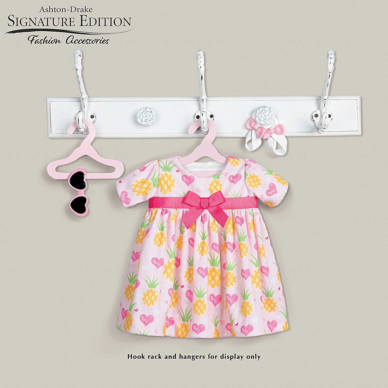 3 Piece Pineapple Print Dress Ensemble That Fits Baby Dolls 17 To
