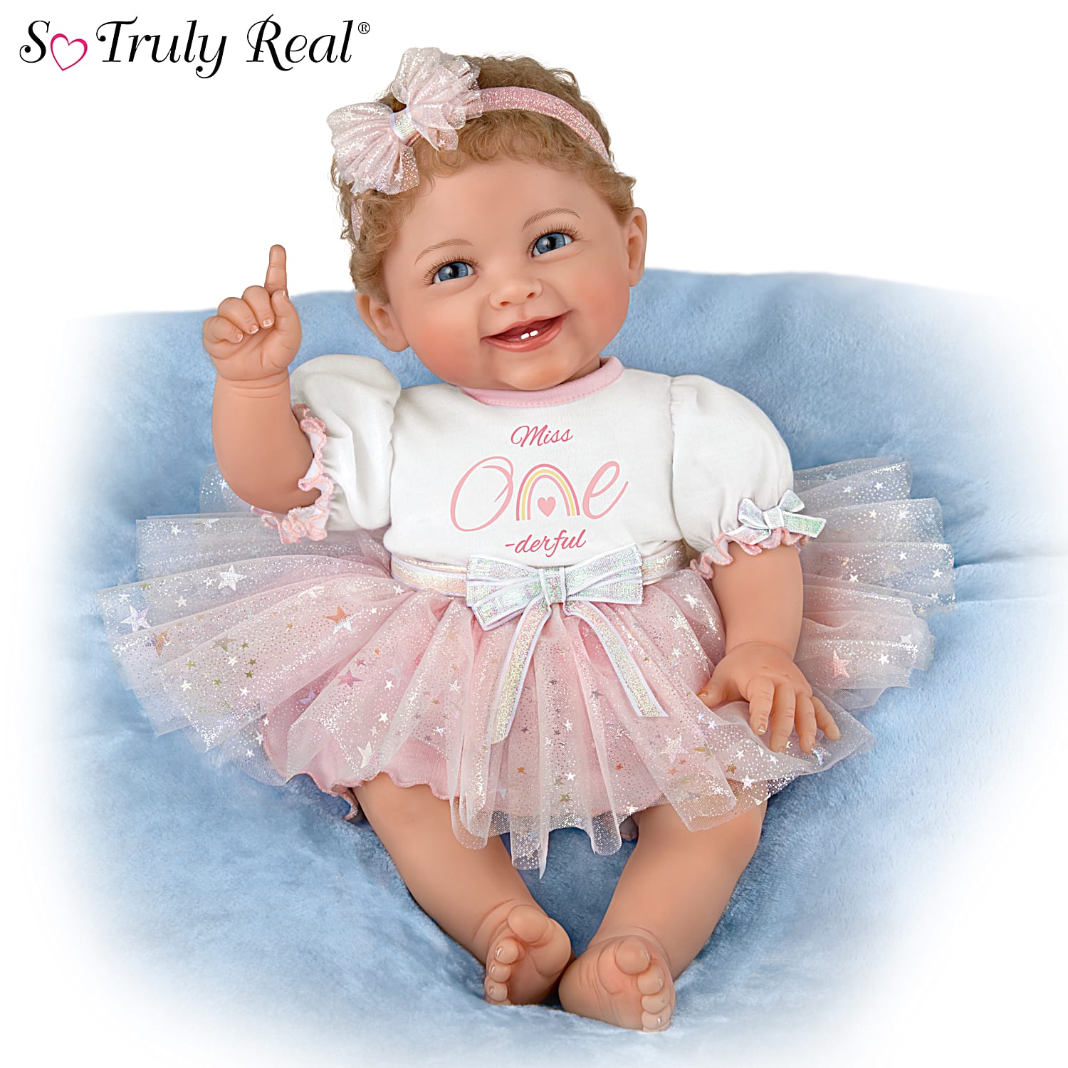 So Truly Real Lifelike Baby Doll Featuring A Sparkling Pink Tulle 