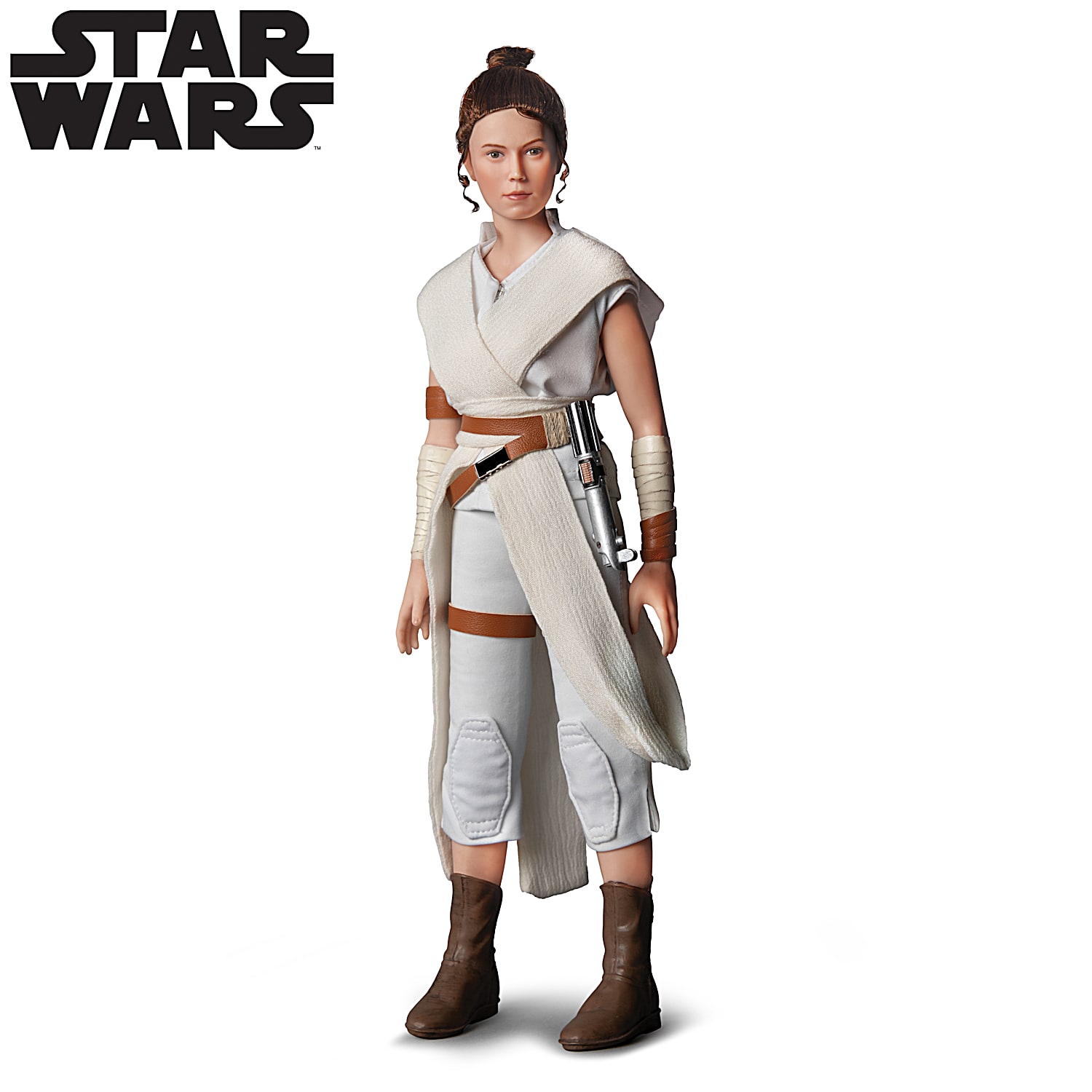 STAR WARS 15 Hand-Painted Rey Portrait Figure With Jakku Scavenger