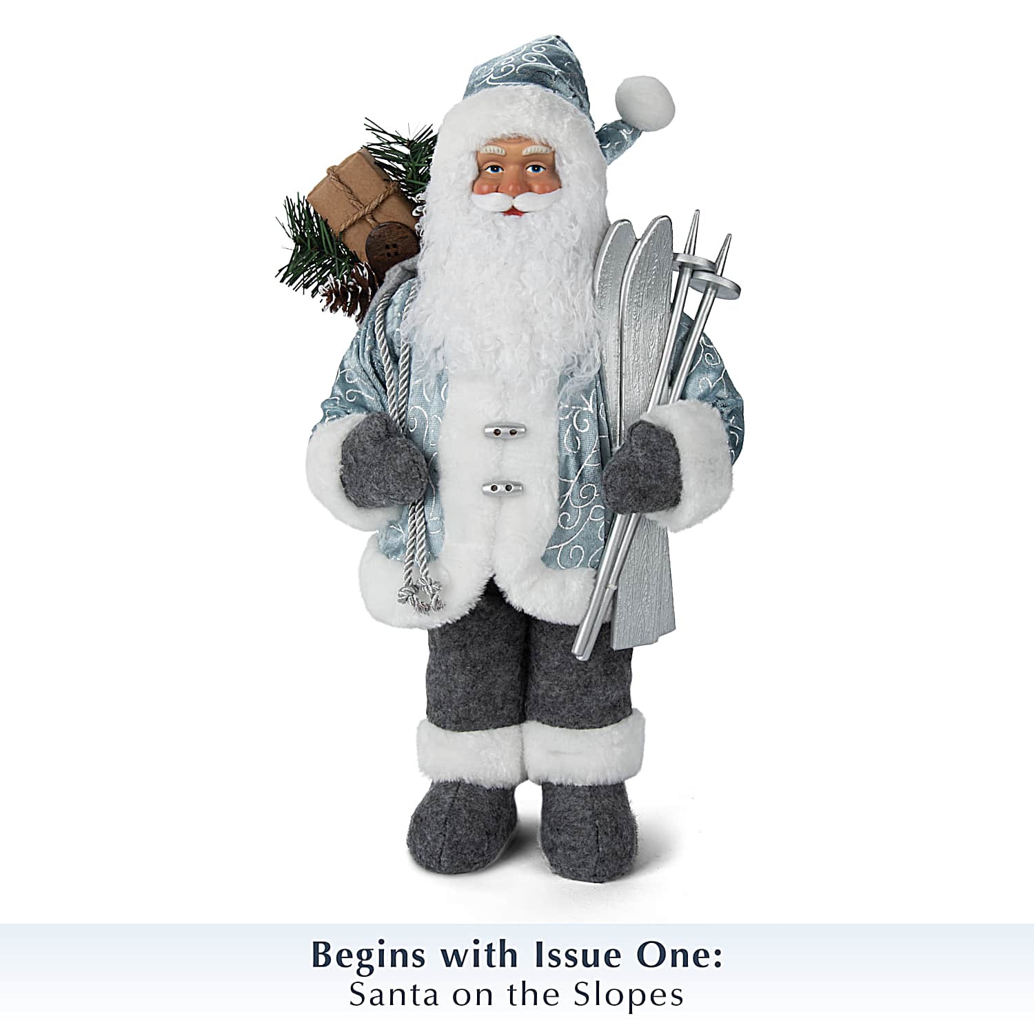16 Tall Sculpted Santa Dolls Featuring Santa In The Off Season As