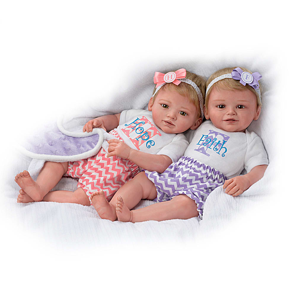 Faith Lifelike Twin Baby Doll Set