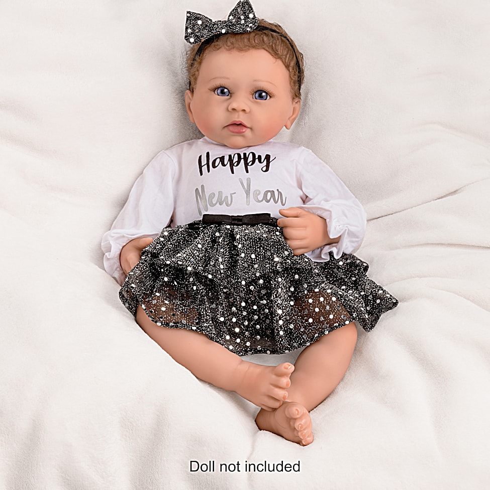 Reborn Dolls Clothes Newborn Baby Outfit Baby Doll Dress Headband Outfit Set