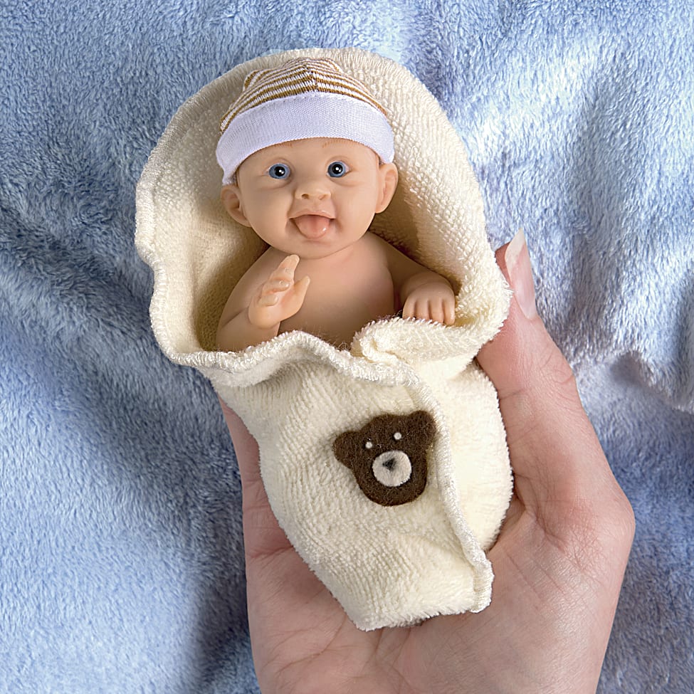 Realistic Reborn Lifelike Miniature Baby Boy Doll Includes Tiny Nappy & Cosy Blanket Ashton Drake The Adorable Baby Doll 2 Newborn Minature Bundle Babies