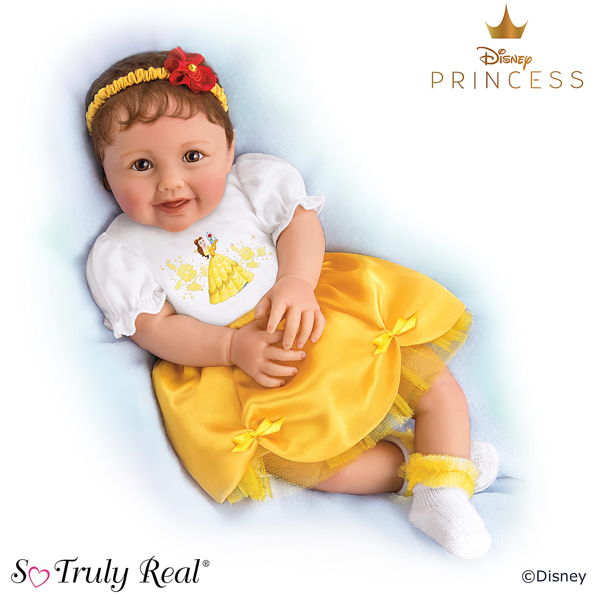 So Truly Real Precious Little Disney Princess Vinyl Baby Doll By Artist Ping Lau With An Elaborate Ensemble Featuring Disney S Belle