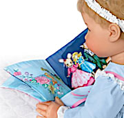 Includes cloth storybook with custom hand-painted artwork