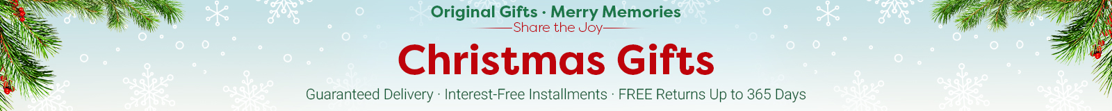 Original Gifts, Merry Memories, Share the Joy - Christmas Gifts